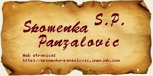 Spomenka Panzalović vizit kartica